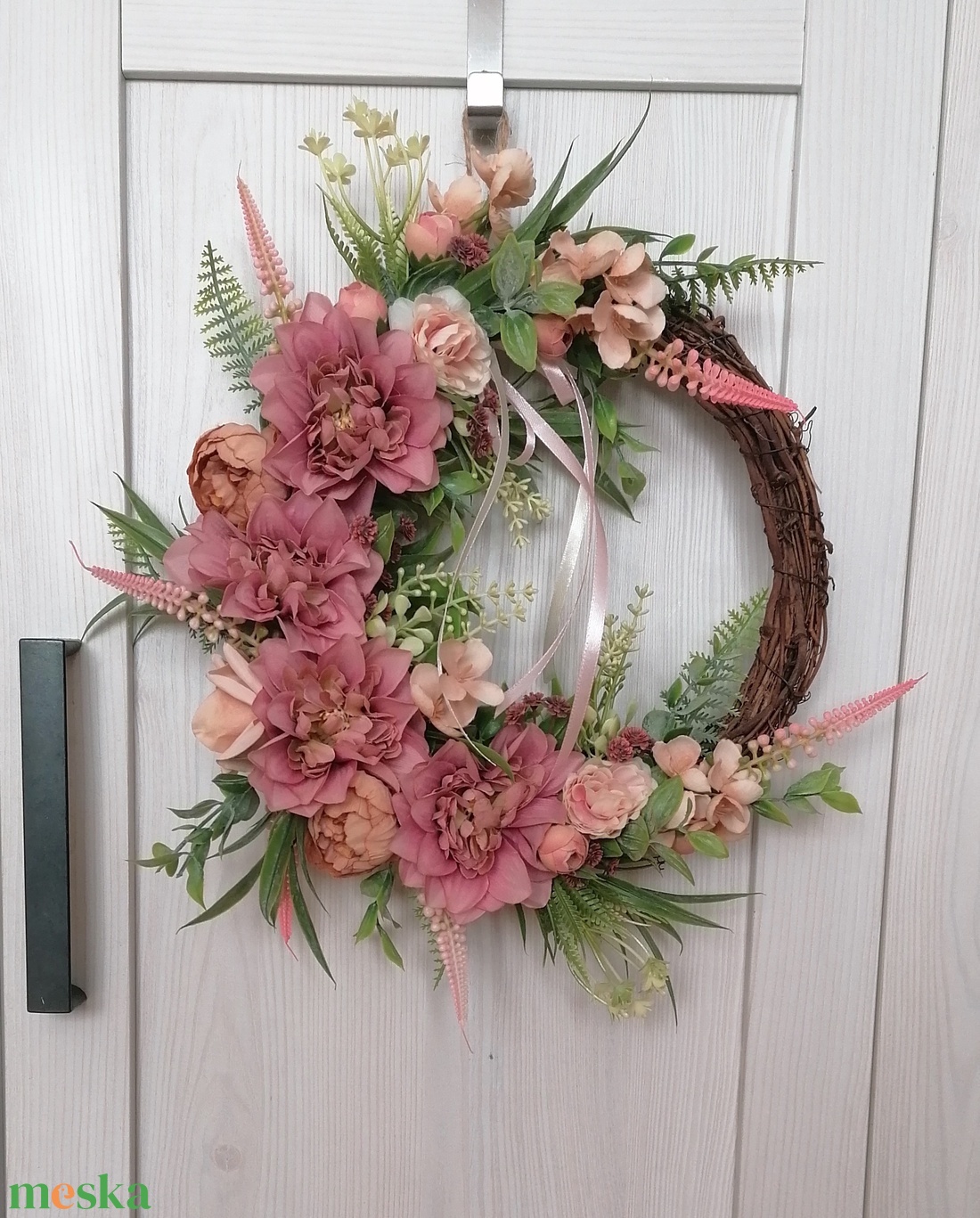 Rusztikus vessző kopogtató  - otthon & életmód - virágdekoráció - virágdíszek - dekor koszorúk, kopogtatók - Meska.hu