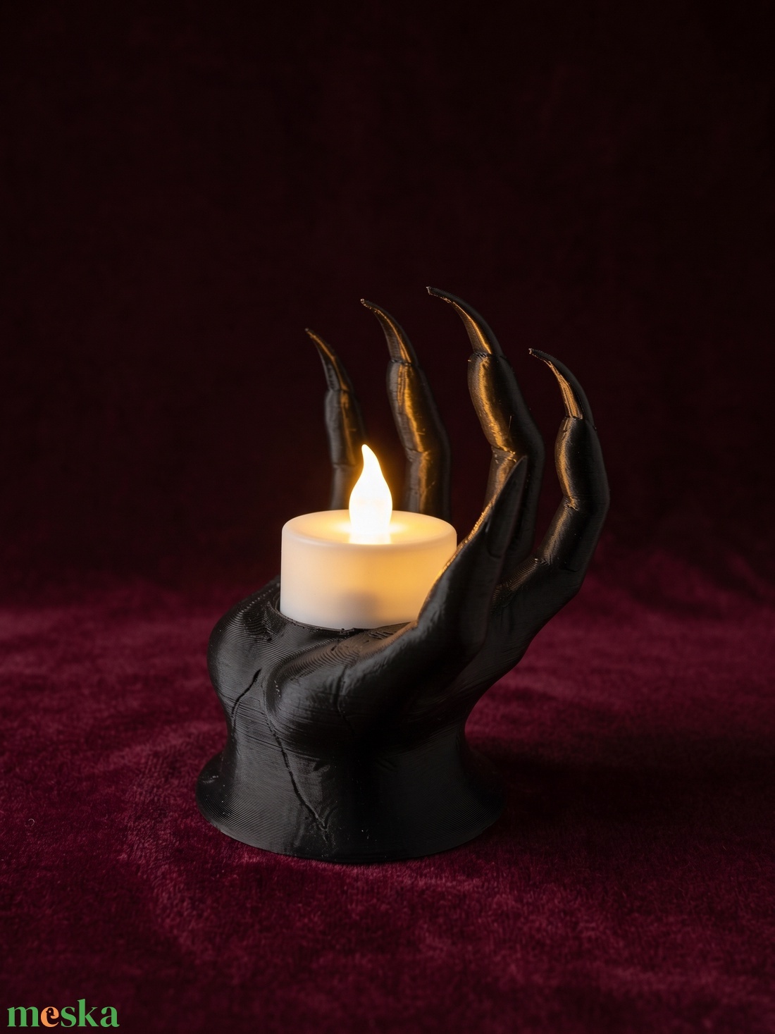 Halloweeni Boszorkánykéz 3D Nyomtatott LED Mécsestartó - otthon & életmód - dekoráció - halloween - halloweeni lámpás - Meska.hu