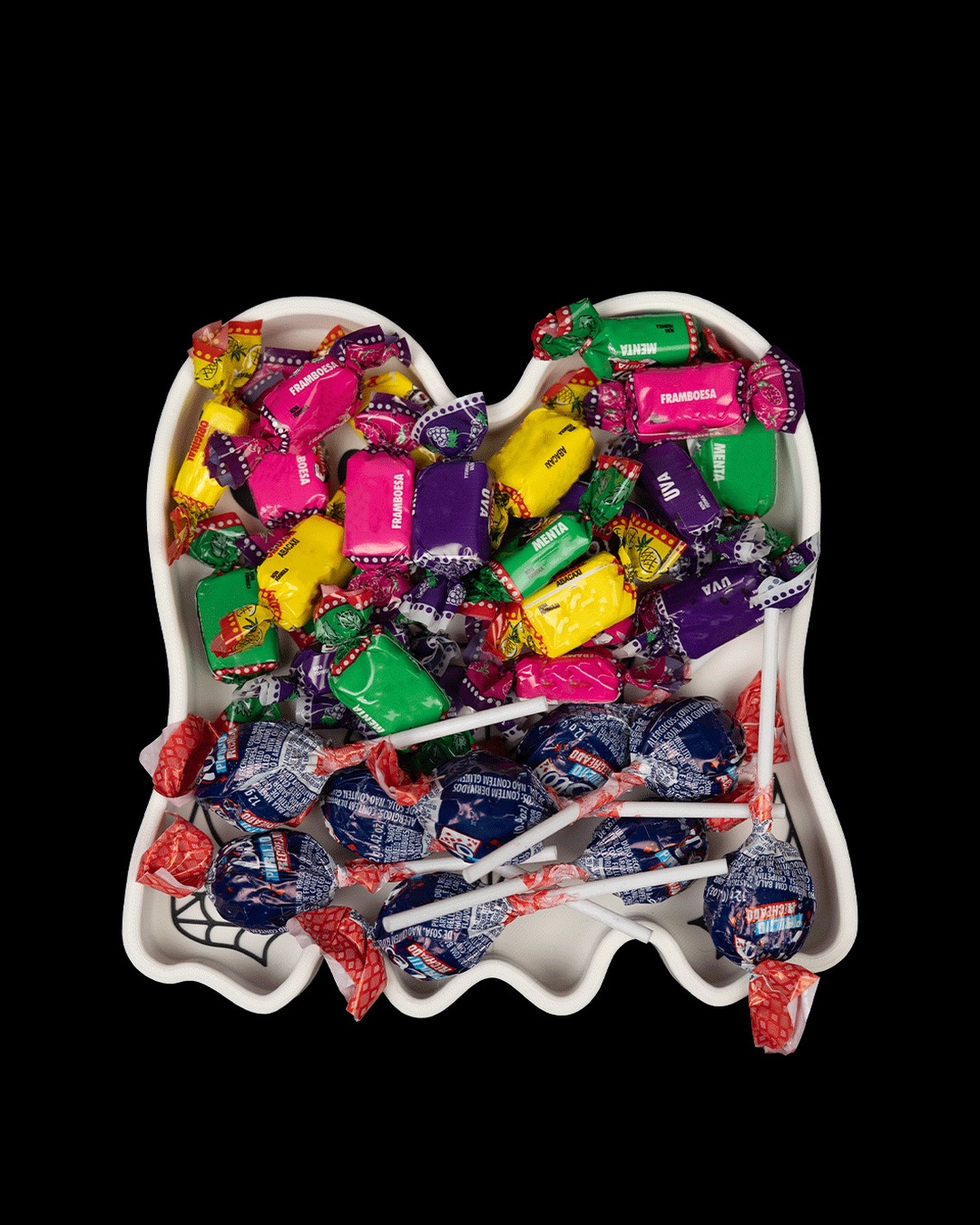 Halloween cukorkatartó tál, szellem páros � kínálótál, ékszertartó és gyűrűtartó tálca, 18 cm - otthon & életmód - dekoráció - halloween - halloweeni asztaldísz - Meska.hu