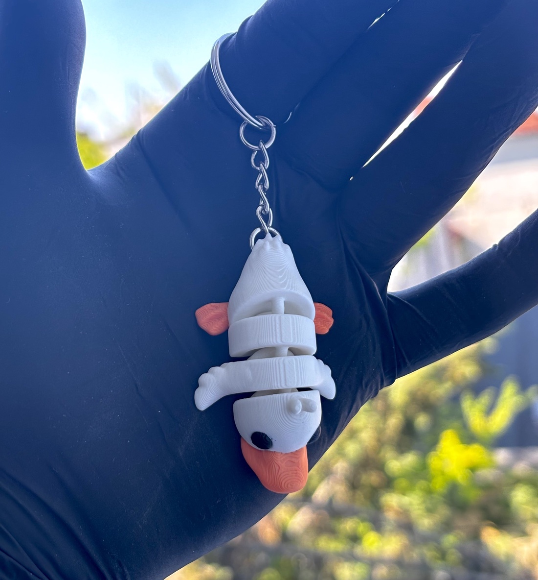 Mozgatható kacsa kulcstartó � 3D nyomtatott flexi figura, táskadísz és fidget játék, 5 cm - táska & tok - kulcstartó & táskadísz - kulcstartó - Meska.hu