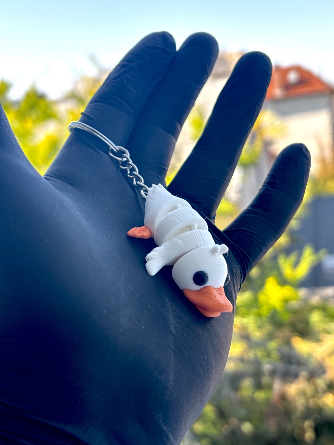 Mozgatható kacsa kulcstartó � 3D nyomtatott flexi figura, táskadísz és fidget játék, 5 cm - táska & tok - kulcstartó & táskadísz - kulcstartó - Meska.hu