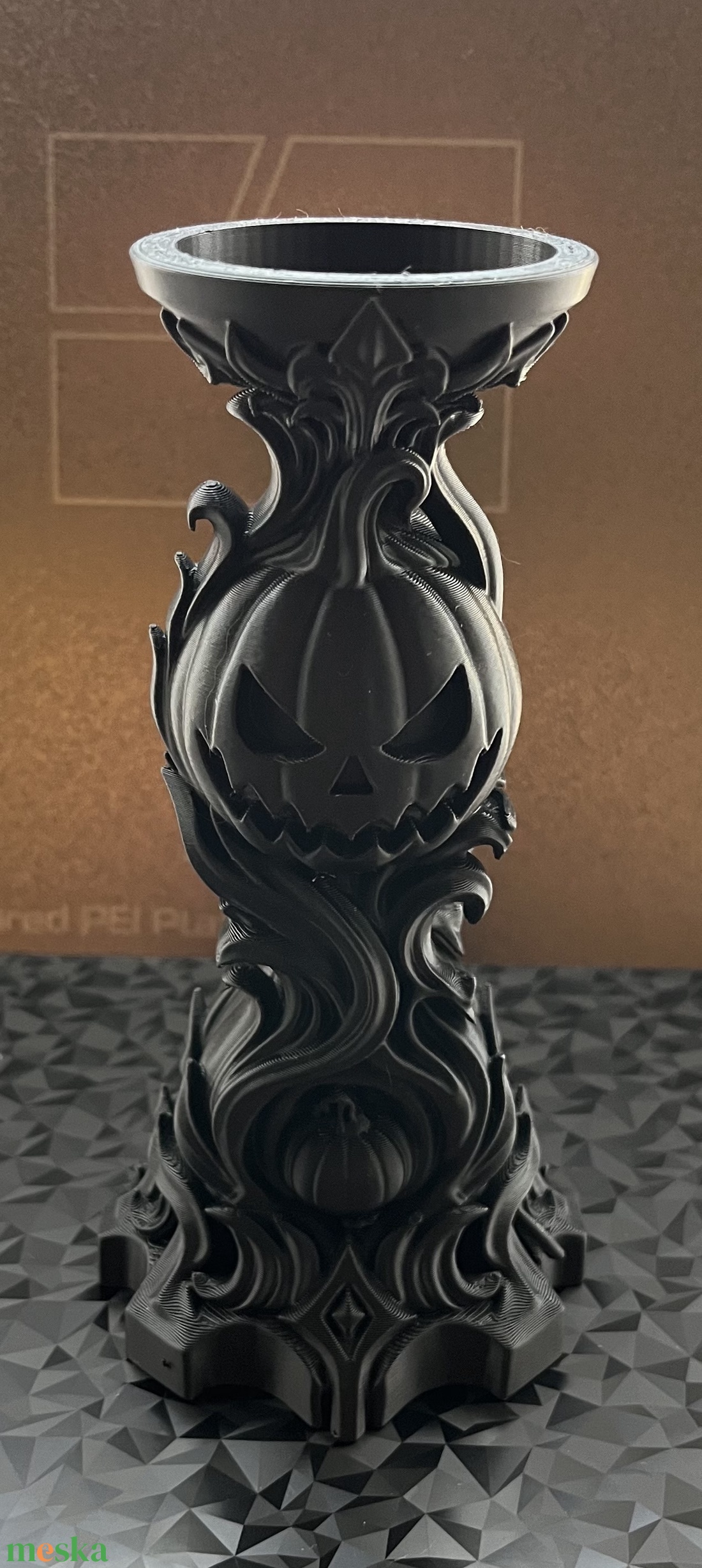 Lidércfény � Gótikus 3D Nyomtatott Halloween Tök Mécsestartó - otthon & életmód - dekoráció - halloween - halloweeni dekoráció - Meska.hu
