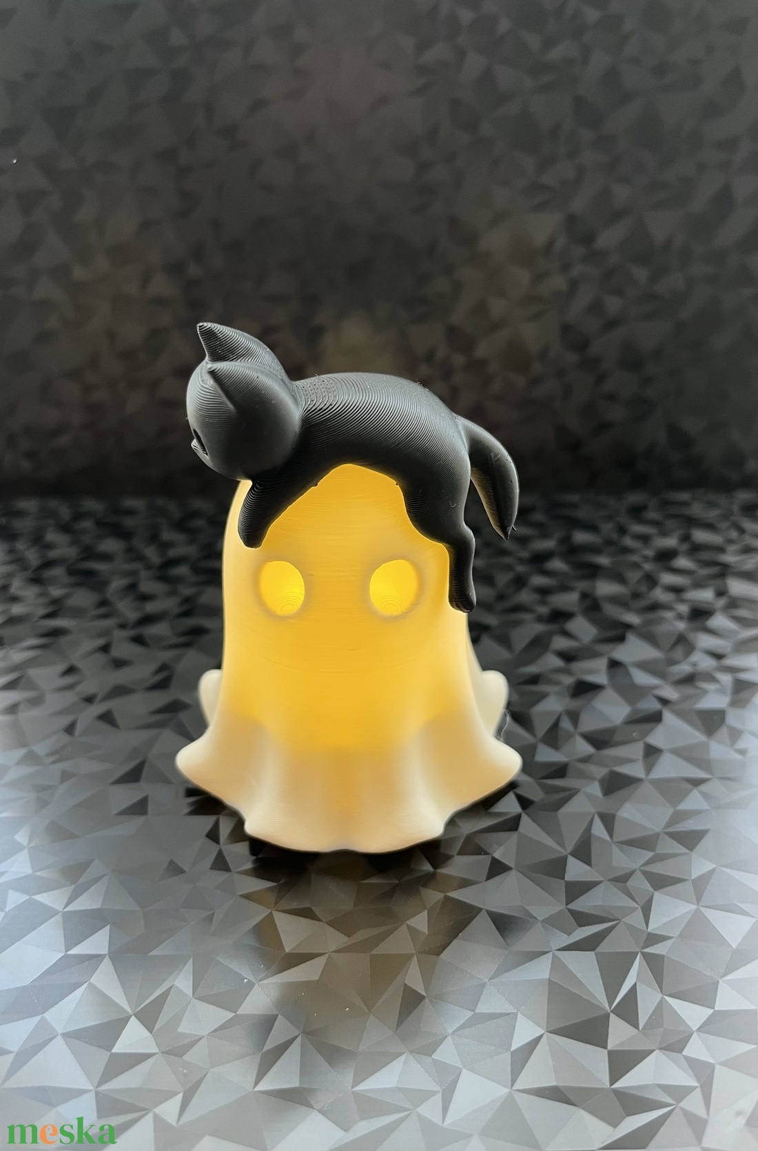 Halloween Kísértet és Fekete Macska - otthon & életmód - gyertya, illat, aroma - mécses és mécsestartó - Meska.hu