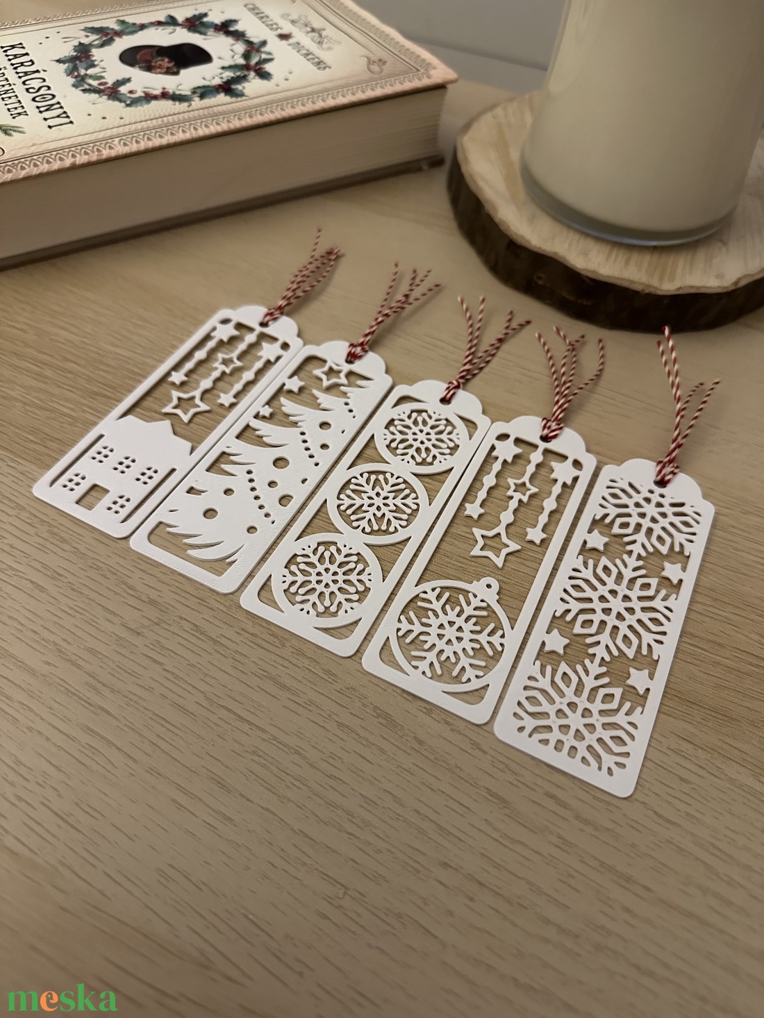 Karácsonyi könyvjelző  - könyv & zene - könyvjelző - Meska.hu