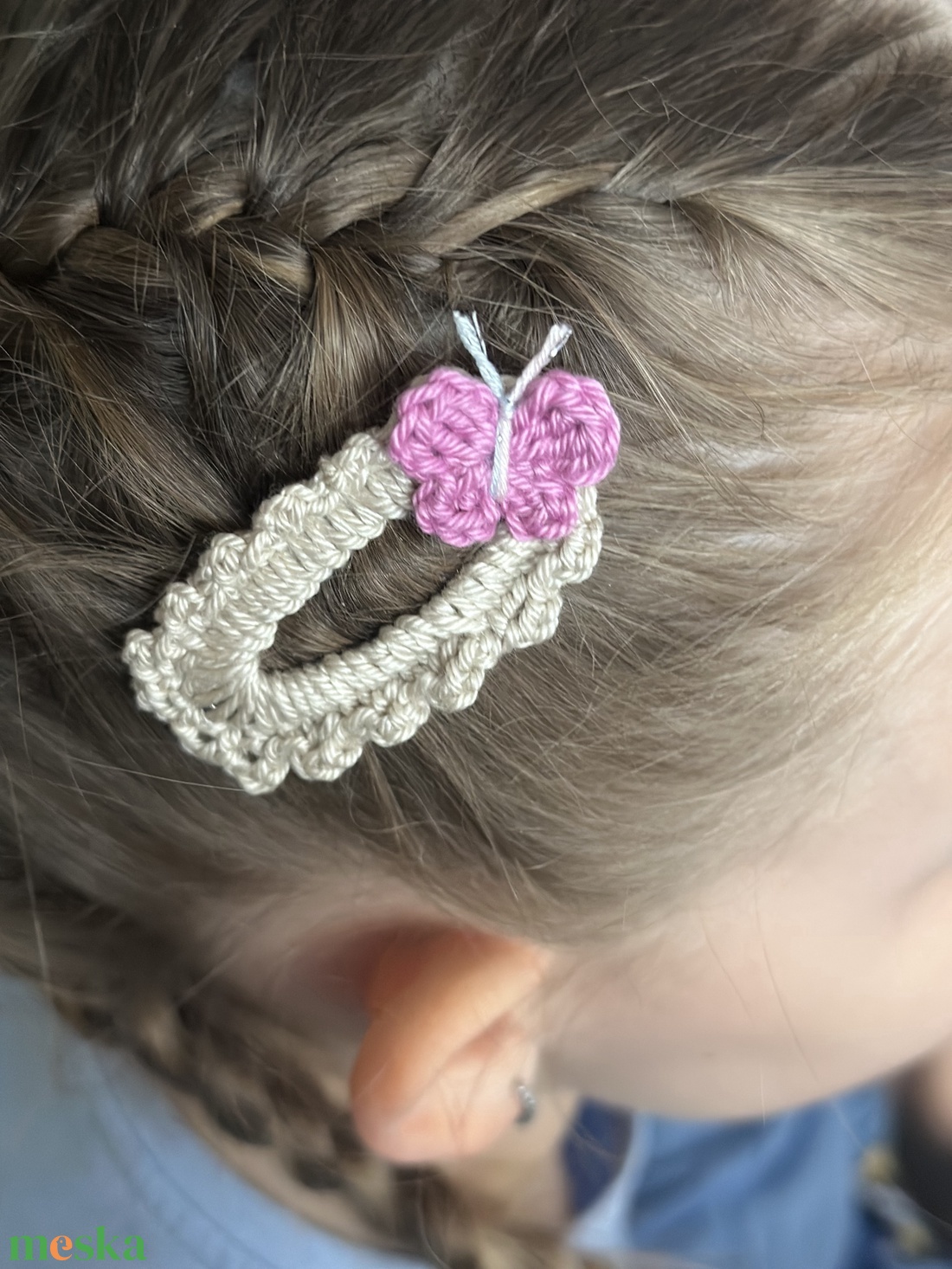 Horgolt pillangós csatt - ruha & divat - hajdísz & hajcsat - hajcsat & hajtű - Meska.hu