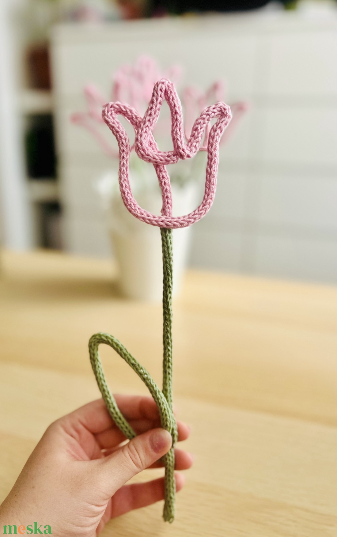 Tricotin tulipán - otthon & életmód - virágdekoráció - virágdíszek - asztali virágdísz - Meska.hu