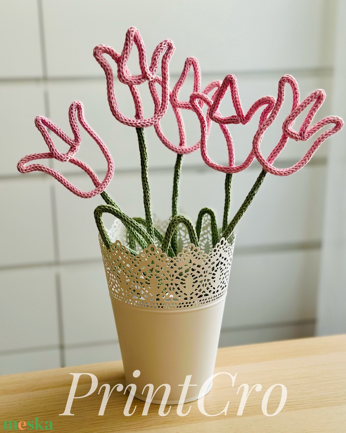 Tricotin tulipán - otthon & életmód - virágdekoráció - virágdíszek - asztali virágdísz - Meska.hu