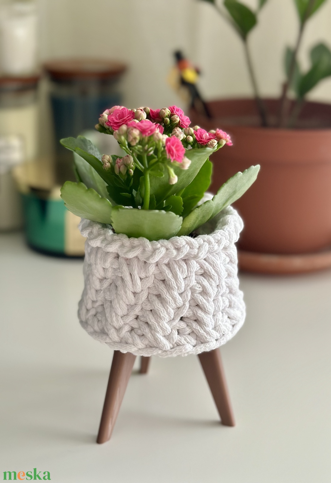 Három lábon álló mini kaspó - otthon & életmód - virágdekoráció - virágtartó - kaspó - Meska.hu