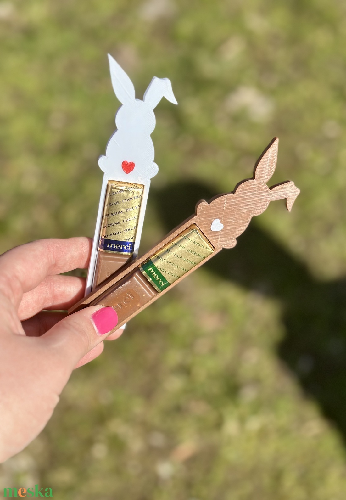 Nyuszis csokitartó - otthon & életmód - papír, írószer - ajándékozás kellékei - ajándékkísérő - Meska.hu