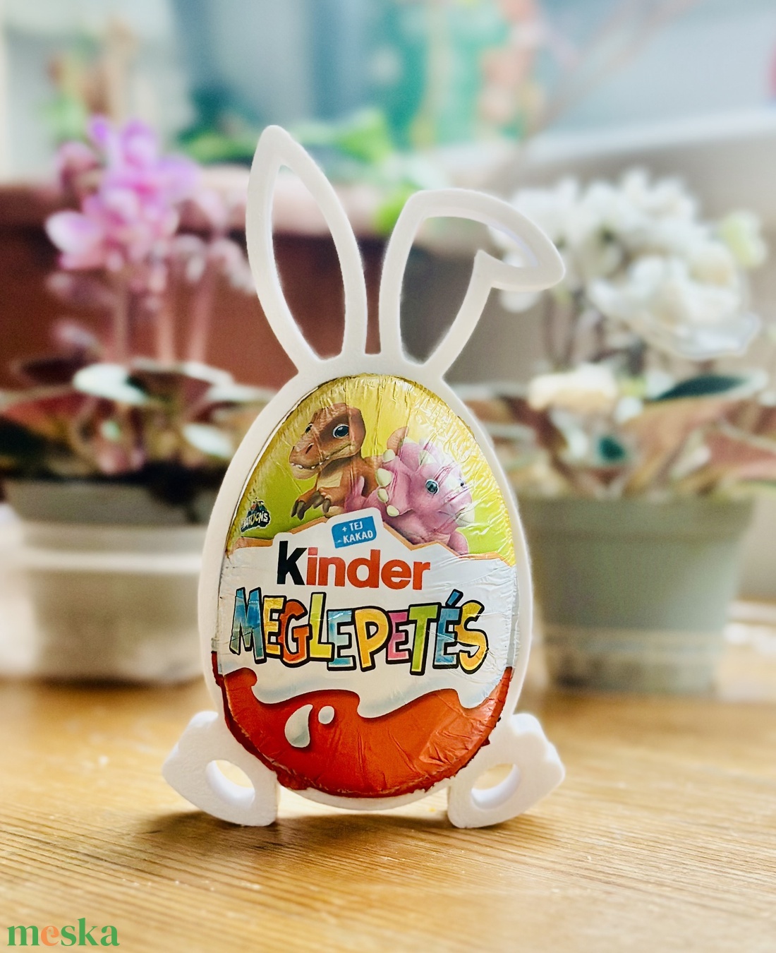 Nyuszi füles Kinder tojás tartó  - otthon & életmód - papír, írószer - ajándékozás kellékei - ajándékkísérő - Meska.hu