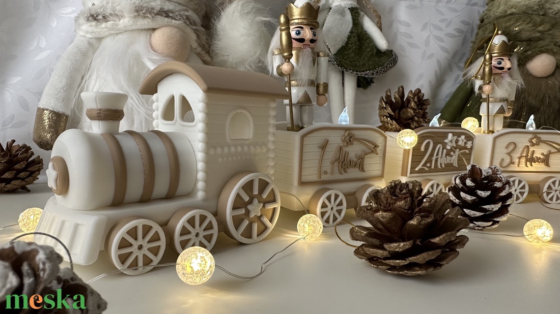 Karácsonyi / adventi kis vonat - 3D nyomtatott karácsonyi különlegesség - karácsony - mikulás - mikulás ajándékok - Meska.hu
