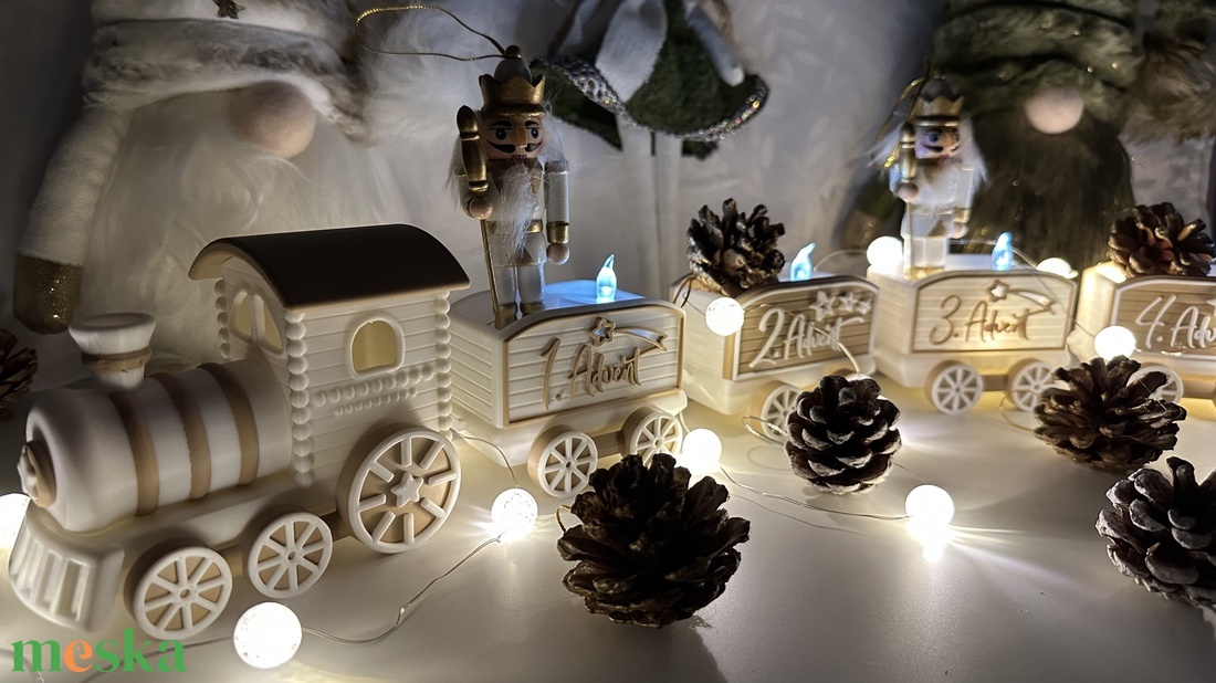 Karácsonyi / adventi kis vonat - 3D nyomtatott karácsonyi különlegesség - karácsony - mikulás - mikulás ajándékok - Meska.hu