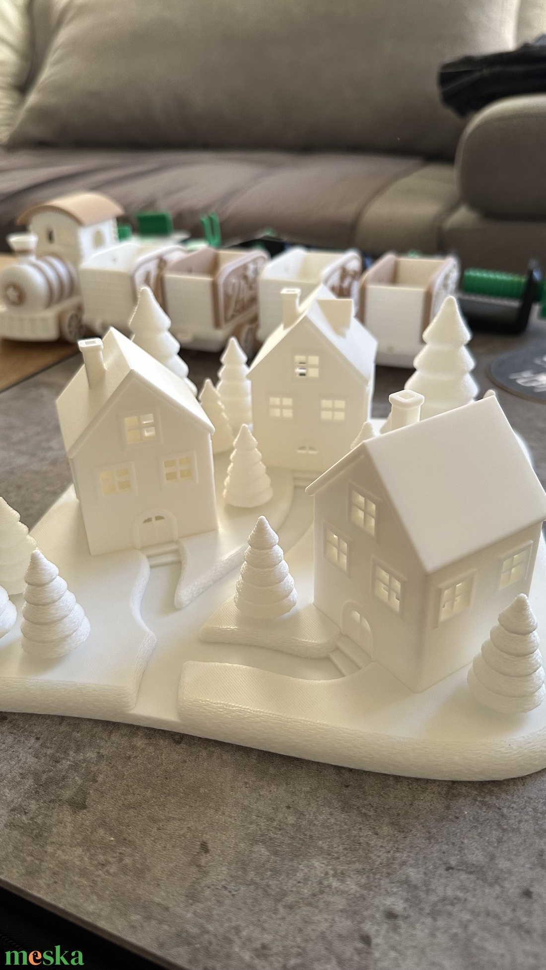 Hangulatos téli falu - karácsony - adventi díszek - adventi asztaldísz - Meska.hu