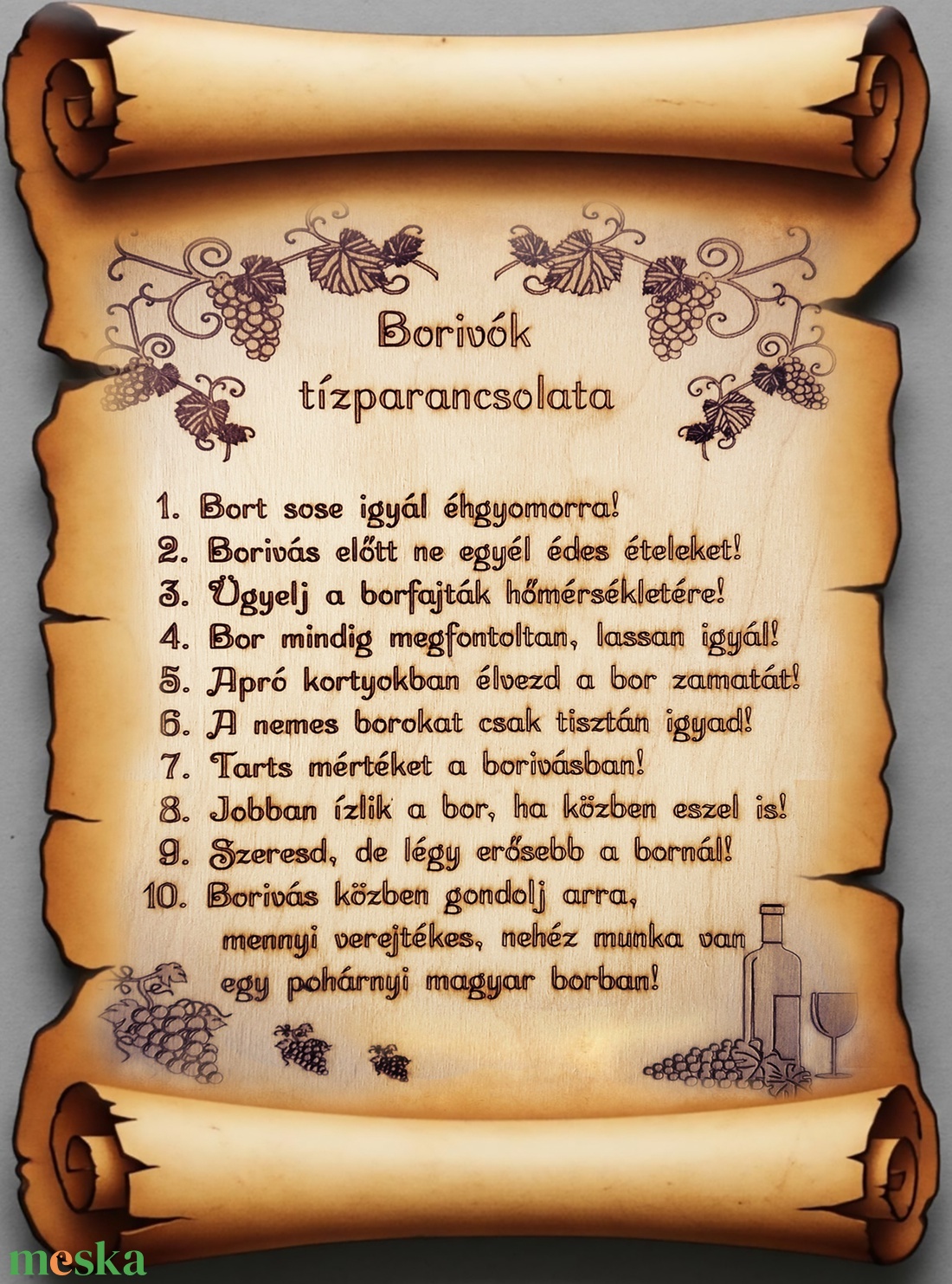 Hűtőmágnes - Borivók tízparancsolata, lézervágott - otthon & életmód - konyhafelszerelés, tálalás - konyhai dekoráció - hűtőmágnes - Meska.hu Hűtőmágnes - Borivók tízparancsolata, lézervágott - otthon & életmód - konyhafelszerelés, tálalás - konyhai dekoráció - hűtőmágnes - Meska.hu