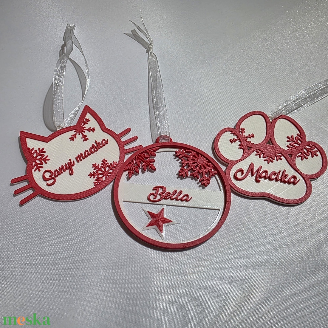 Karácsonyfa Neves kutyás/macskás/sima dísz - karácsony - karácsonyi lakásdekoráció - karácsonyfadíszek - Meska.hu