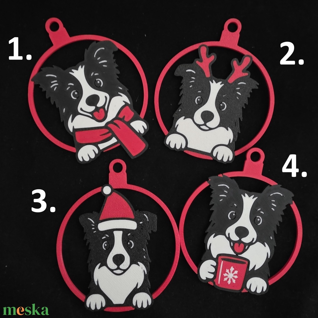 Kutyás karácsonyfadísz - karácsony - karácsonyi lakásdekoráció - karácsonyfadíszek - Meska.hu