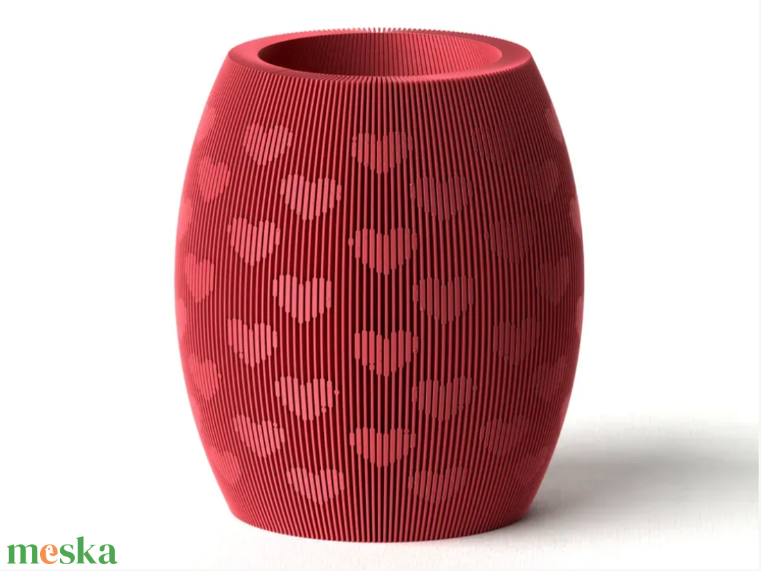 3D Nyomtatott Szívecskés Dekorációs Váza / Tolltartó - otthon & életmód - virágdekoráció - virágtartó - váza - Meska.hu