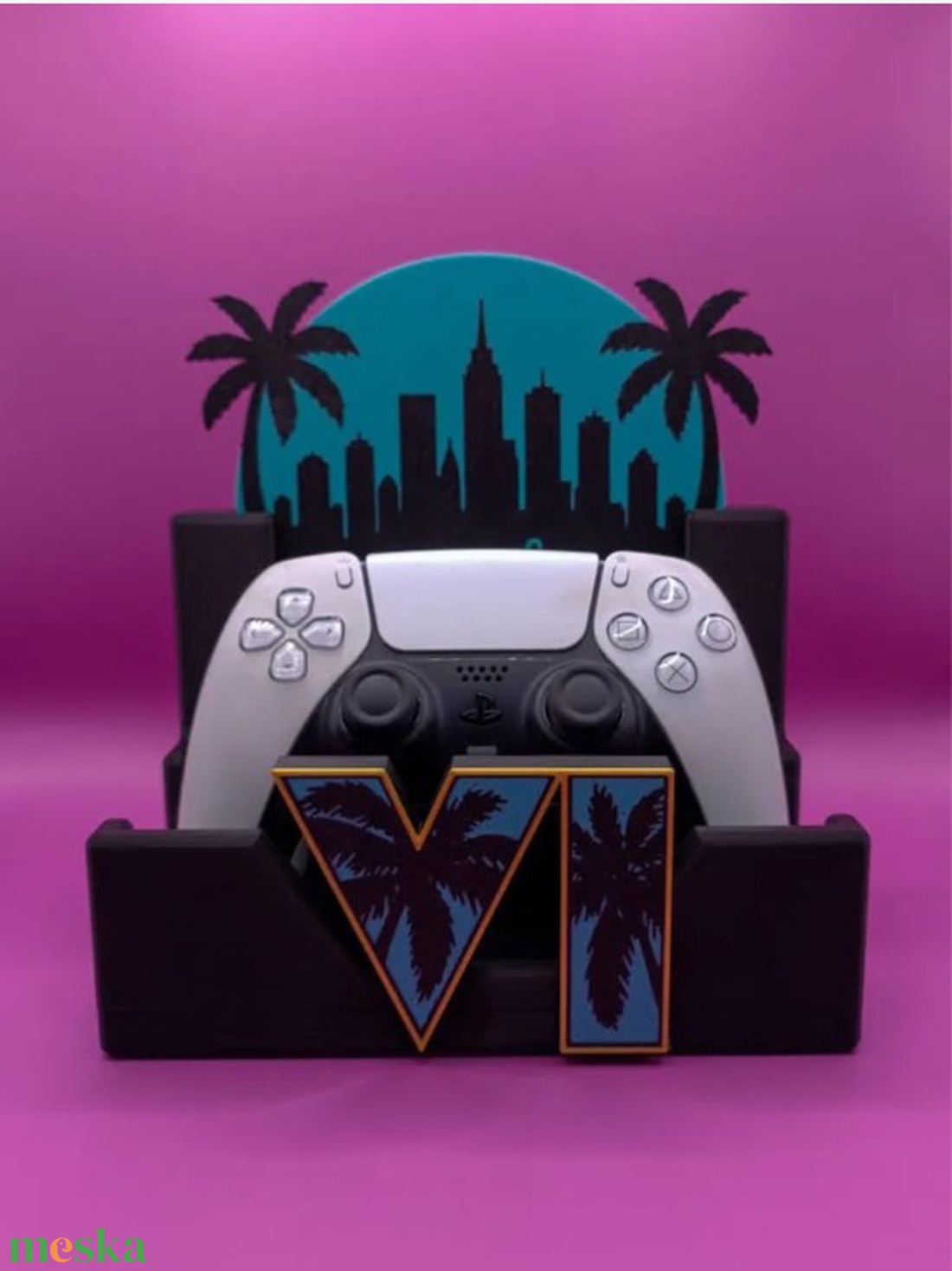 3D Nyomtatott GTA VI (Vice City) Kontrollertartó Állvány - otthon & életmód - tárolás & rendszerezés - kontroller tartók - Meska.hu