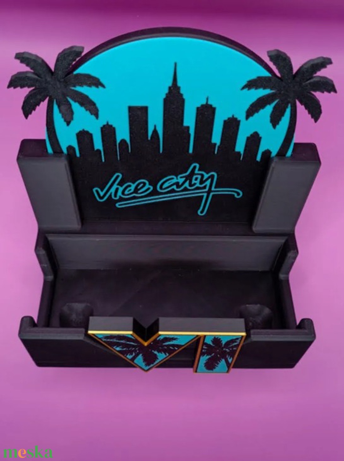 3D Nyomtatott GTA VI (Vice City) Kontrollertartó Állvány - otthon & életmód - tárolás & rendszerezés - kontroller tartók - Meska.hu