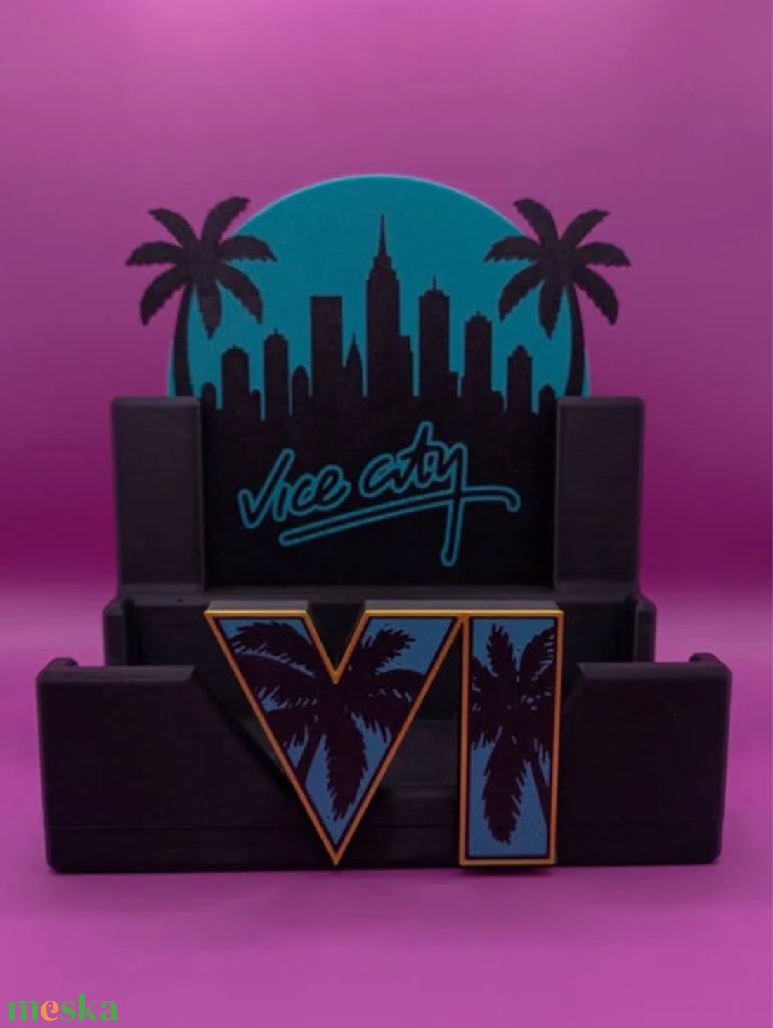 3D Nyomtatott GTA VI (Vice City) Kontrollertartó Állvány - otthon & életmód - tárolás & rendszerezés - kontroller tartók - Meska.hu