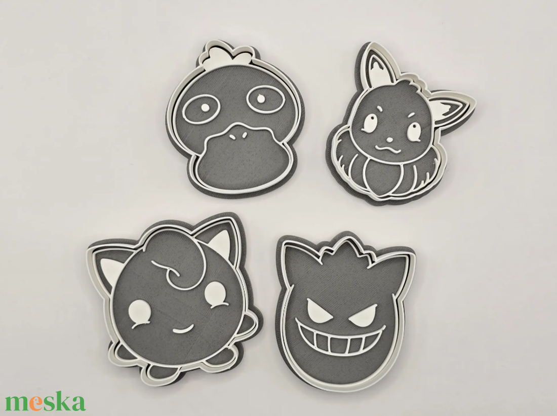  3D Nyomtatott Pokémon Süteménykiszúró Szett (4 darabos) - otthon & életmód - konyhafelszerelés, tálalás - sütés, főzés - sütikiszúró - Meska.hu