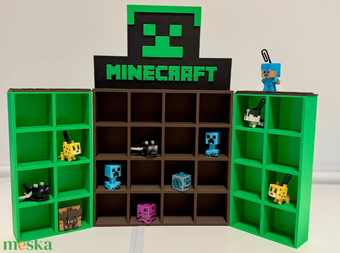 Minecraft Creeper mintás kinyitható gyűjtői polc - otthon & életmód - dekoráció - asztal és polc dekoráció - dekorációs tál, tartó - Meska.hu