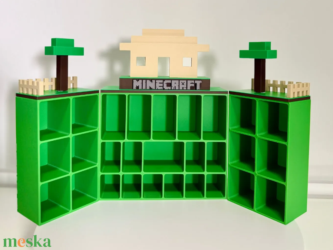 Minecraft falu és tájképi kinyitható gyűjtői polc minifiguráknak - otthon & életmód - dekoráció - asztal és polc dekoráció - dekorációs tál, tartó - Meska.hu