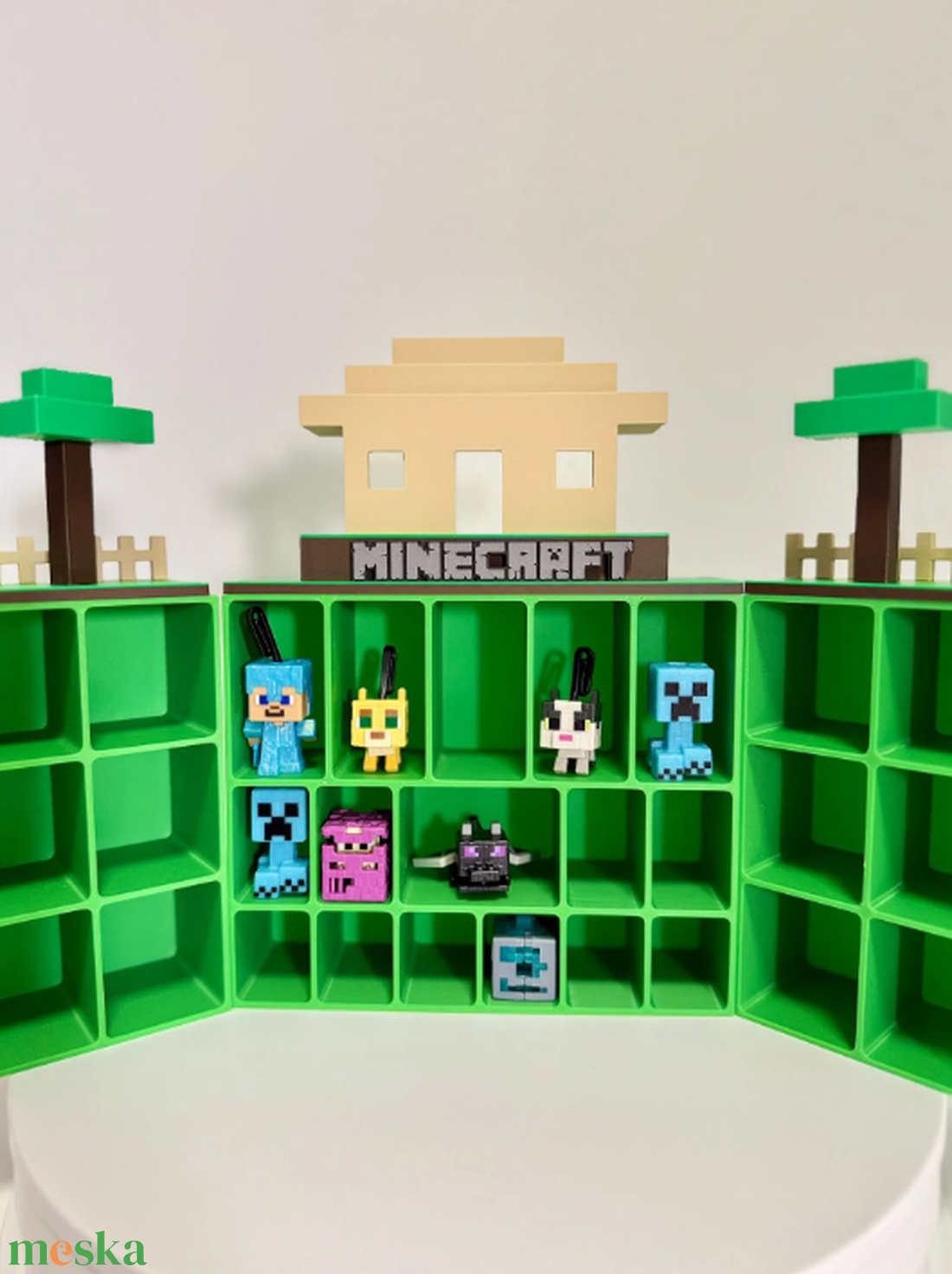 Minecraft falu és tájképi kinyitható gyűjtői polc minifiguráknak - otthon & életmód - dekoráció - asztal és polc dekoráció - dekorációs tál, tartó - Meska.hu