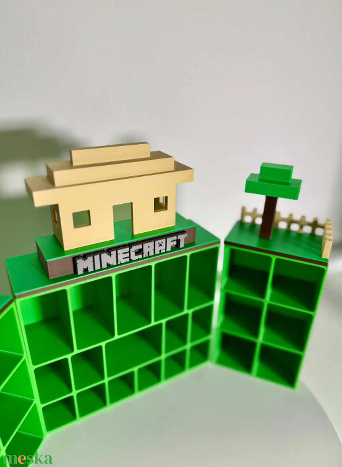 Minecraft falu és tájképi kinyitható gyűjtői polc minifiguráknak - otthon & életmód - dekoráció - asztal és polc dekoráció - dekorációs tál, tartó - Meska.hu