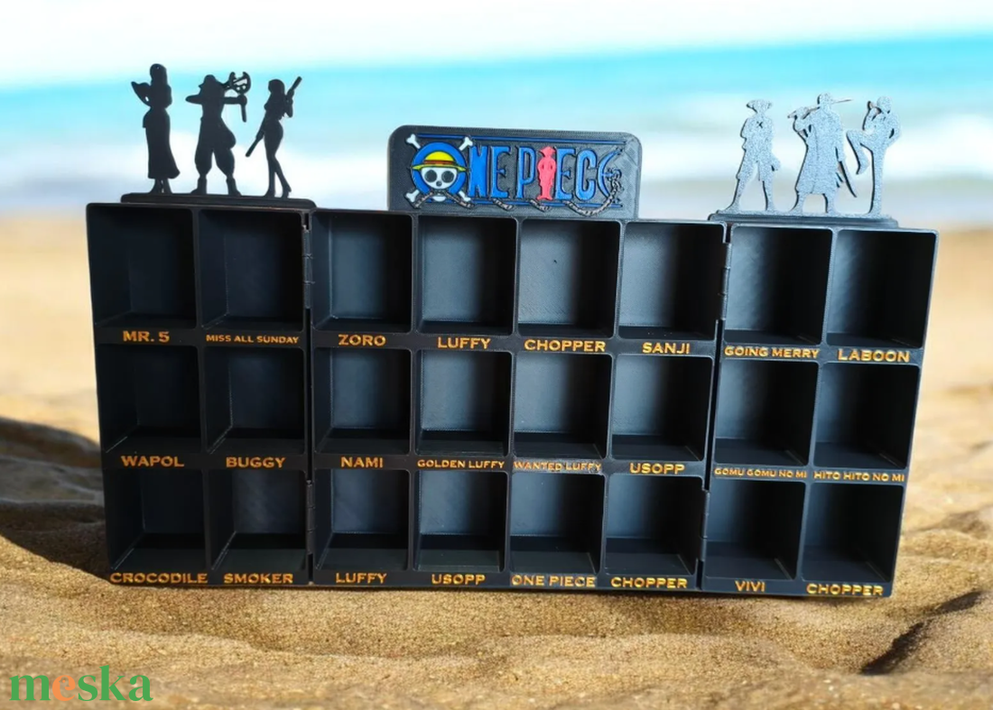  One Piece Gyűjtői Minifigura Vitrin  - otthon & életmód - dekoráció - asztal és polc dekoráció - dekorációs tál, tartó - Meska.hu