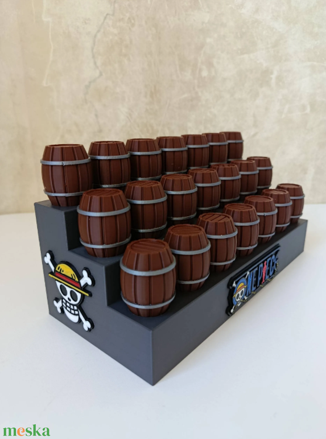  One Piece Kalóz Hordós Minifigura Állvány  - otthon & életmód - dekoráció - asztal és polc dekoráció - dekorációs tál, tartó - Meska.hu