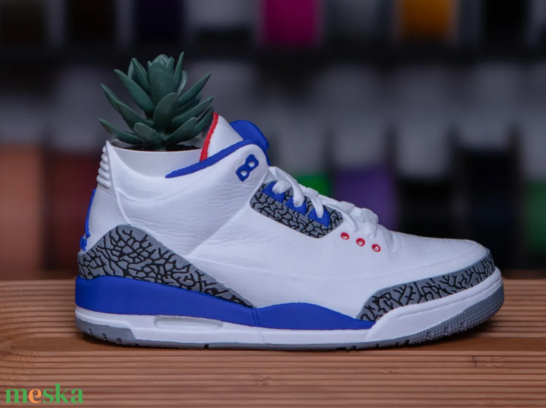 Air Jordan 3 Retro True Blue Sneaker Kaspó és Tároló - otthon & életmód - virágdekoráció - virágtartó - kaspó - Meska.hu