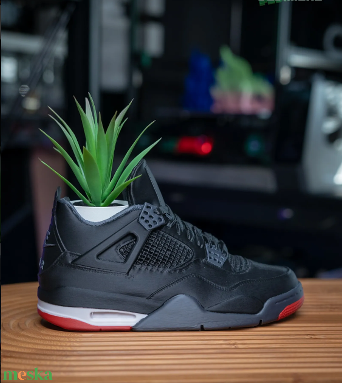 Air Jordan 4 Bred Stílusú Sneaker Kaspó és Tároló - otthon & életmód - virágdekoráció - virágtartó - kaspó - Meska.hu