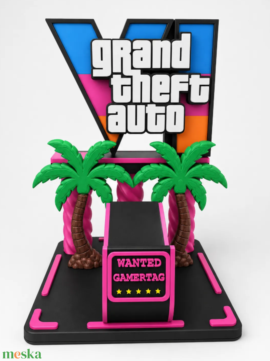 Grand Theft Auto VI Prémium Kontrollertartó Állvány � Vice City Neon Edition - otthon & életmód - tárolás & rendszerezés - kontroller tartók - Meska.hu