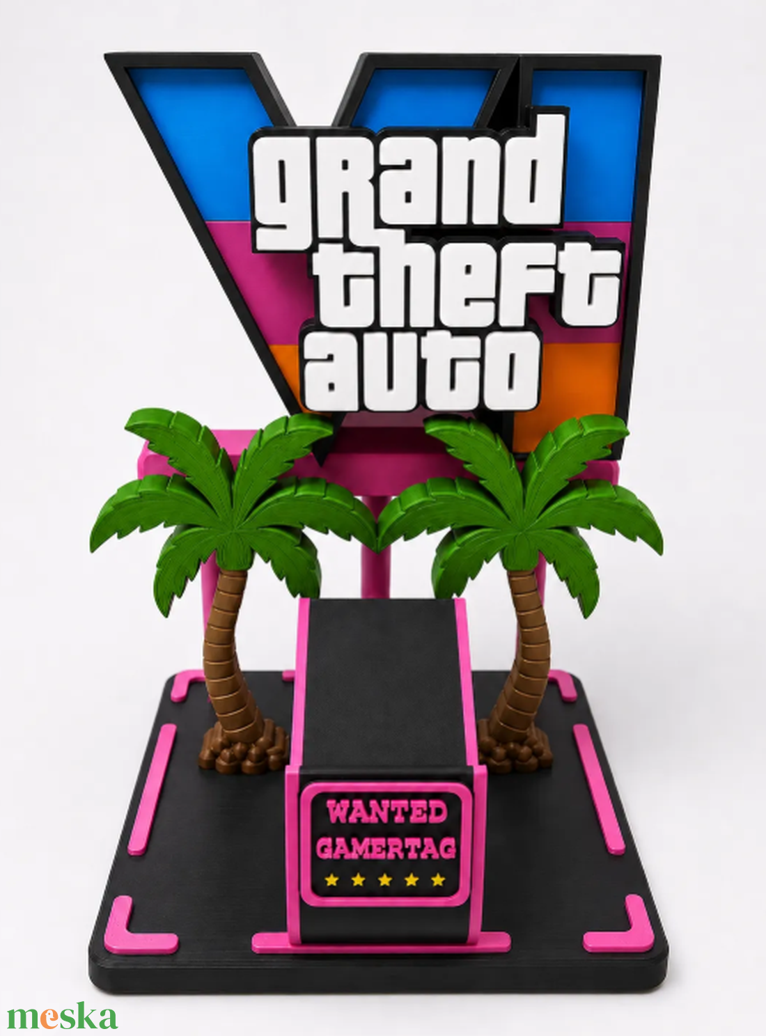Grand Theft Auto VI Prémium Kontrollertartó Állvány � Vice City Neon Edition - otthon & életmód - tárolás & rendszerezés - kontroller tartók - Meska.hu