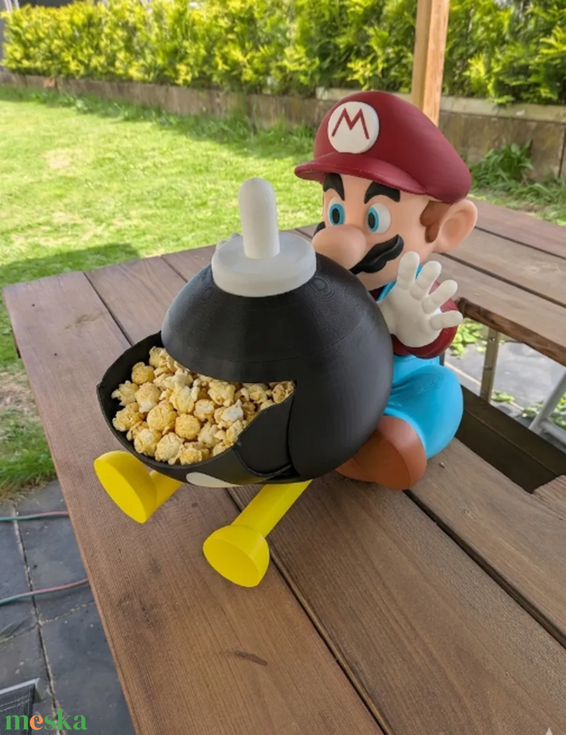 Super Mario és Bob-omb 30cm Popcorn Vödör / Nassolótál - otthon & életmód - konyhafelszerelés, tálalás - tálalás - kínálótál - Meska.hu