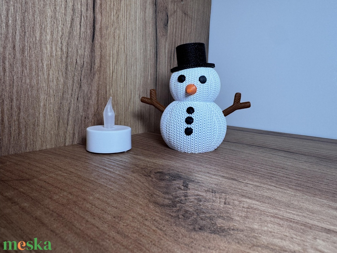 Világító Hóember Dekoráció  3D nyomtatott, kézzel összeállított téli dísz - karácsony - karácsonyi lakásdekoráció - karácsonyi manók, figurák - Meska.hu