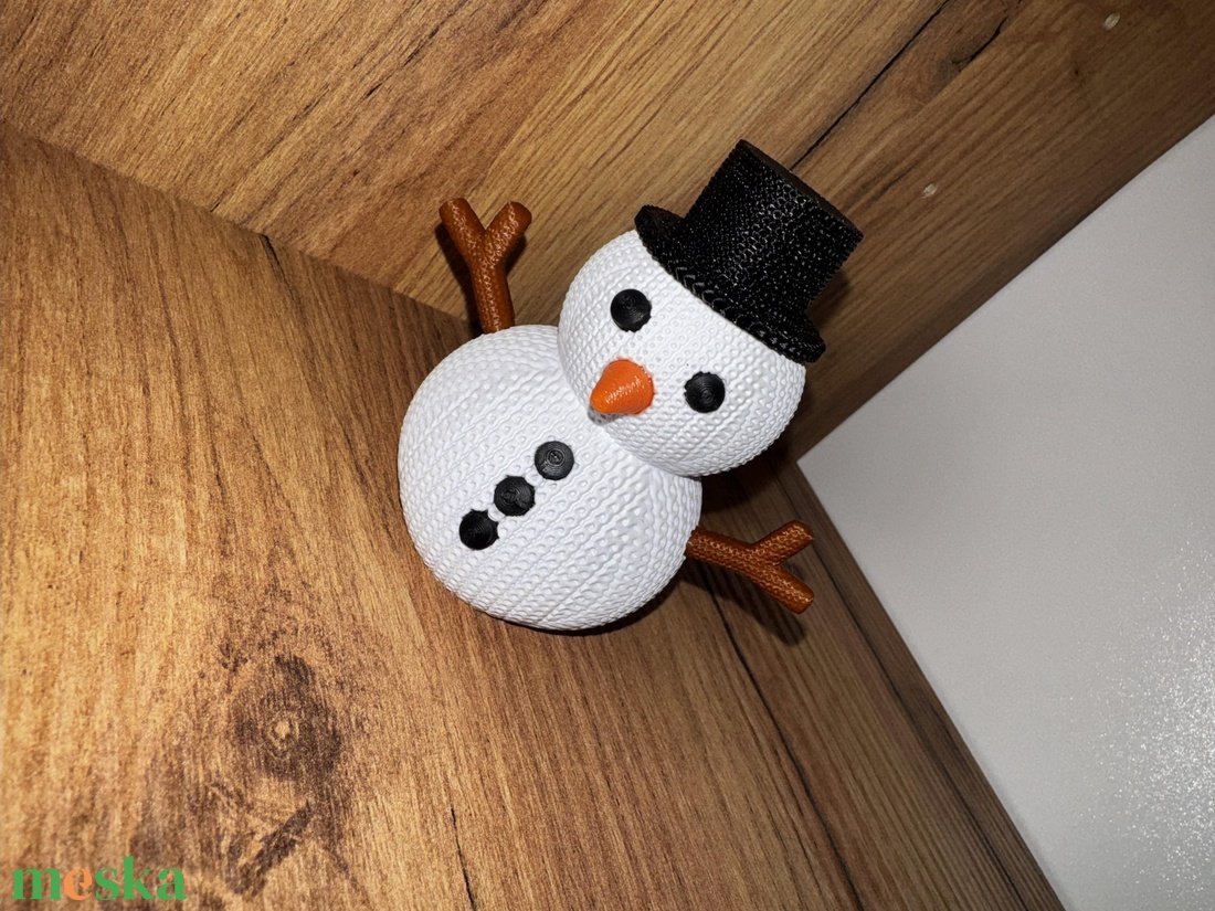 Világító Hóember Dekoráció  3D nyomtatott, kézzel összeállított téli dísz - karácsony - karácsonyi lakásdekoráció - karácsonyi manók, figurák - Meska.hu