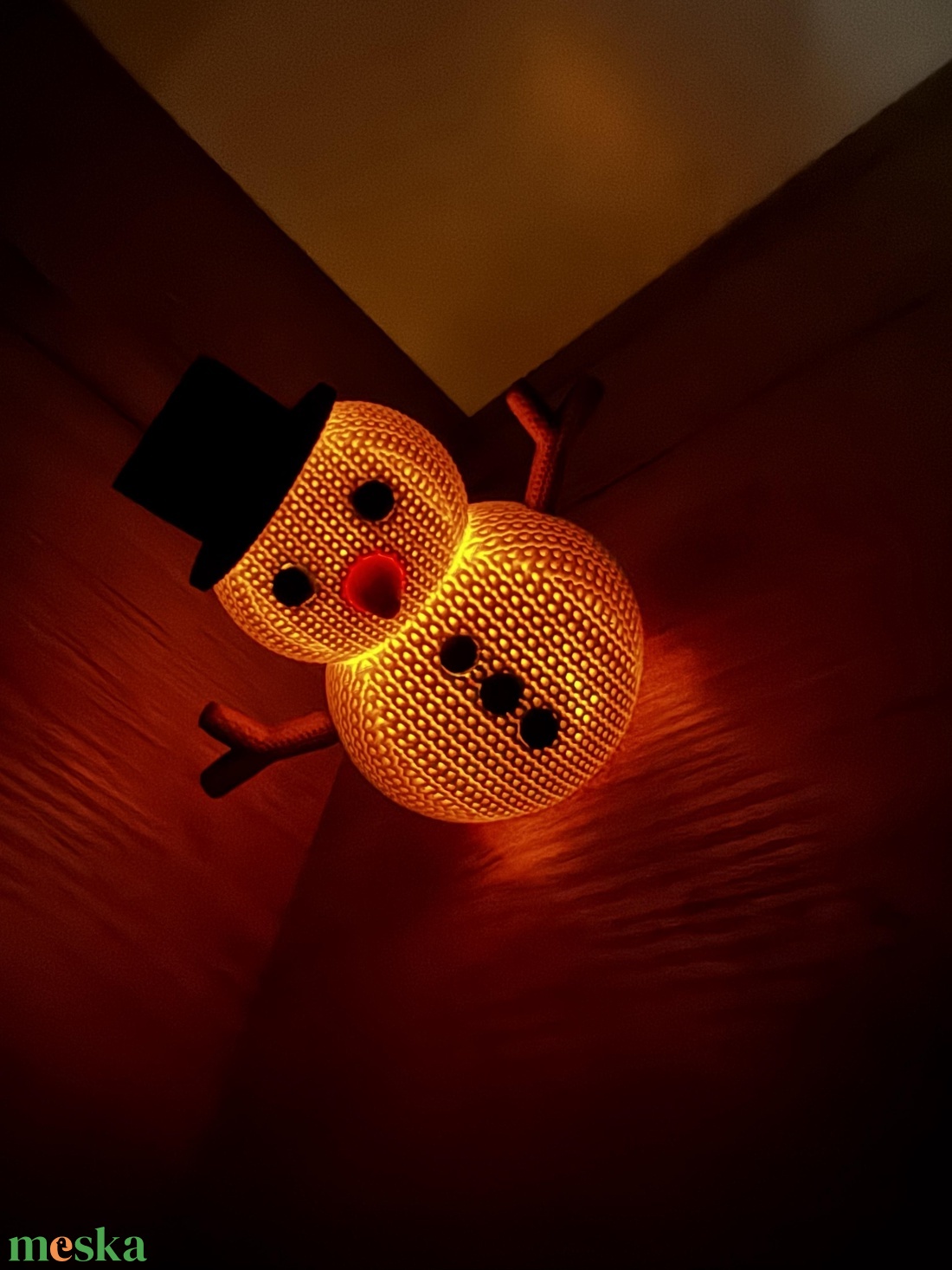 Világító Hóember Dekoráció  3D nyomtatott, kézzel összeállított téli dísz - karácsony - karácsonyi lakásdekoráció - karácsonyi manók, figurák - Meska.hu