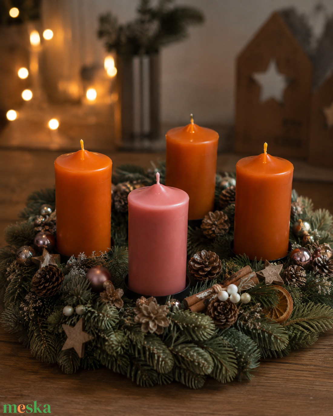 Adventi koszorús sima gyertya szilikon öntőforma � klasszikus hengergyertya készítéséhez - kellékek & szerszámok - vegyes alapanyag - szilikon öntőforma - Meska.hu