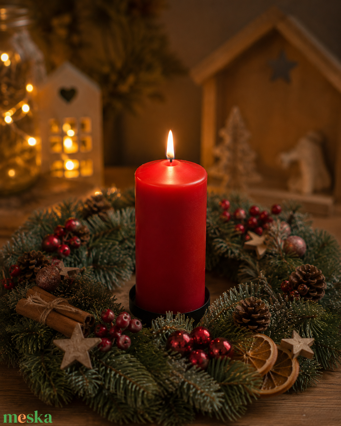 Adventi koszorús sima gyertya szilikon öntőforma � klasszikus hengergyertya készítéséhez - kellékek & szerszámok - vegyes alapanyag - szilikon öntőforma - Meska.hu