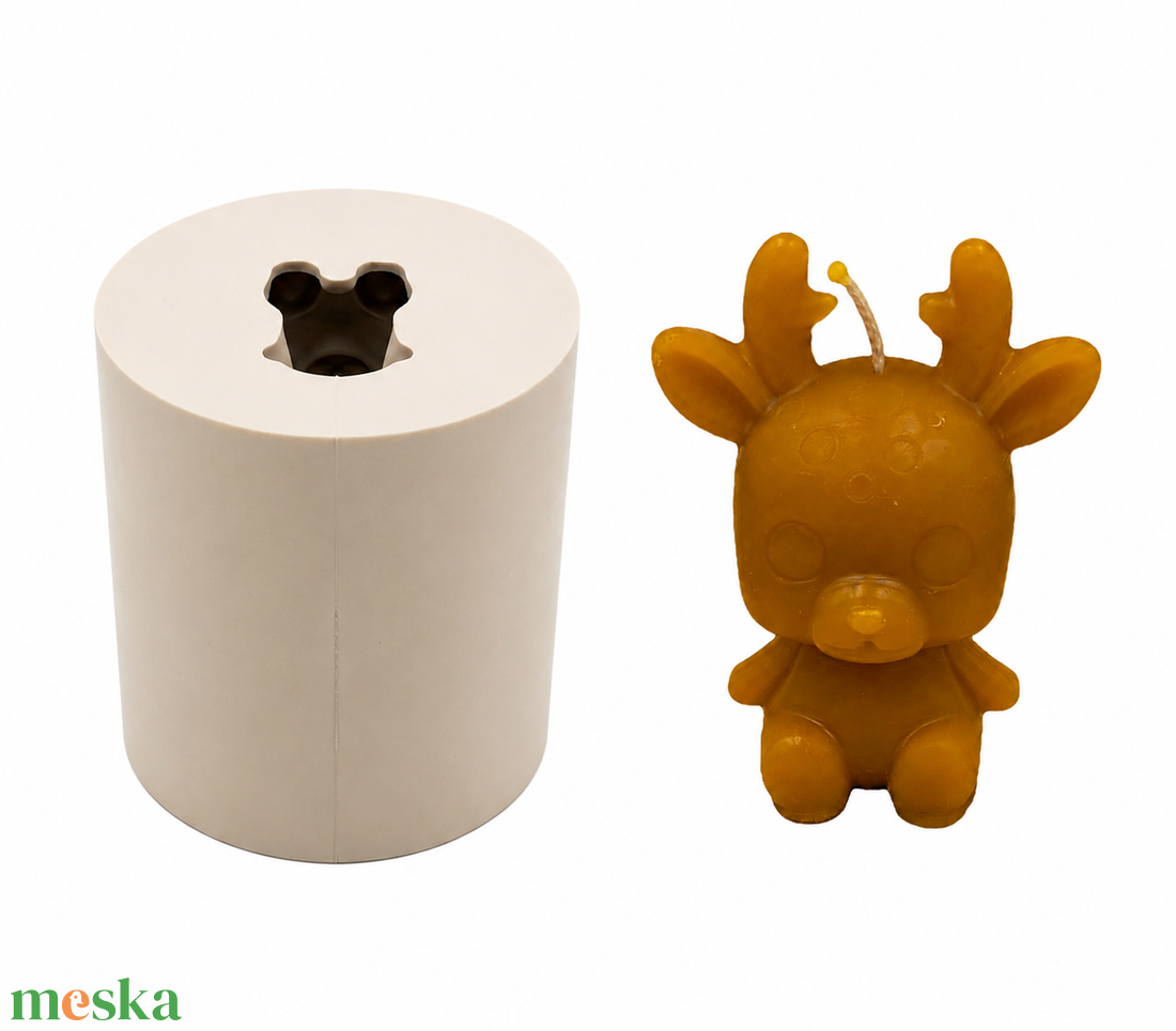 Aranyos rénszarvas szilikon gyertyaöntő forma � kedves karácsonyi figura - kellékek & szerszámok - vegyes alapanyag - szilikon öntőforma - Meska.hu