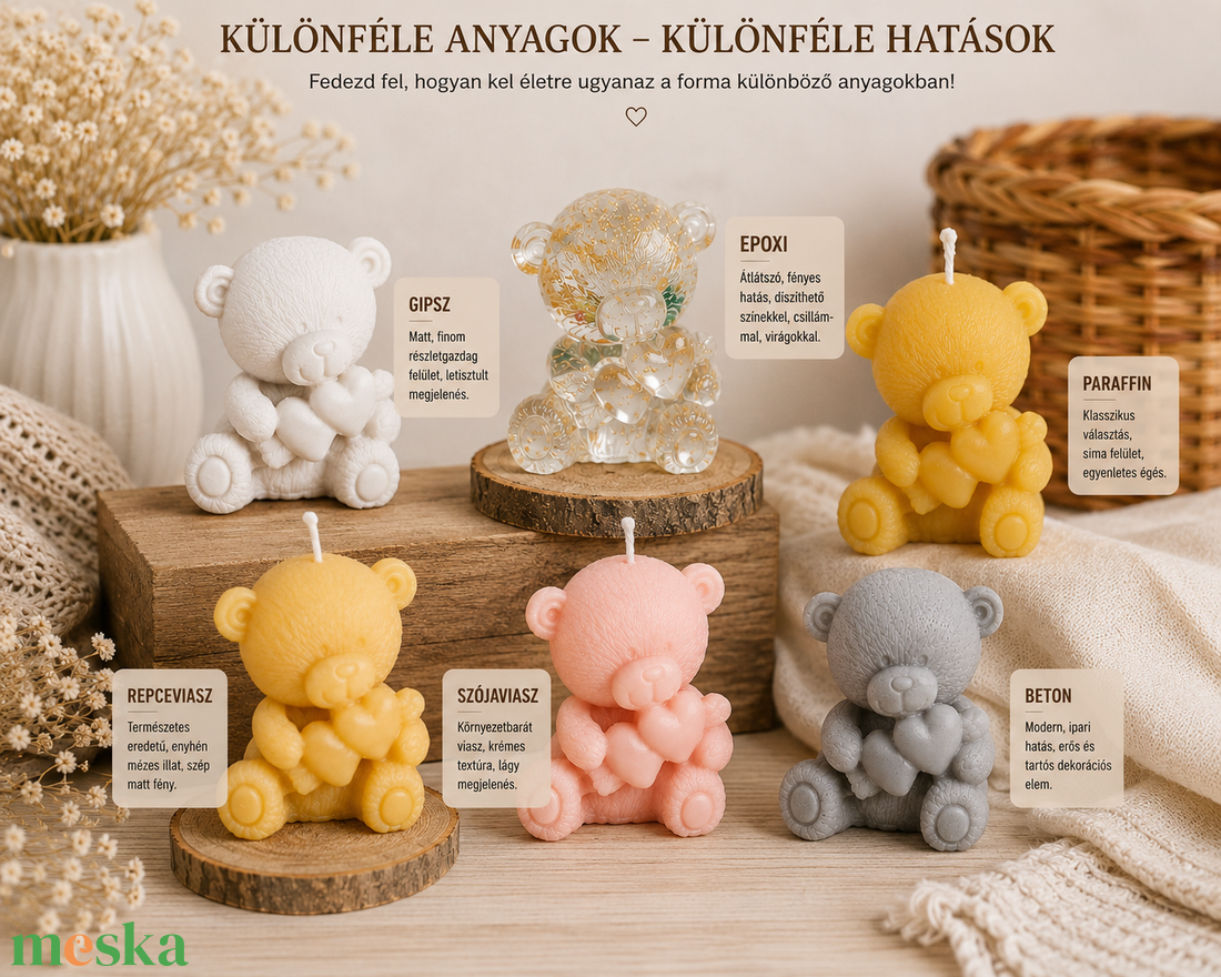 Macifiú szívecskével szilikon forma - kellékek & szerszámok - vegyes alapanyag - szilikon öntőforma - Meska.hu