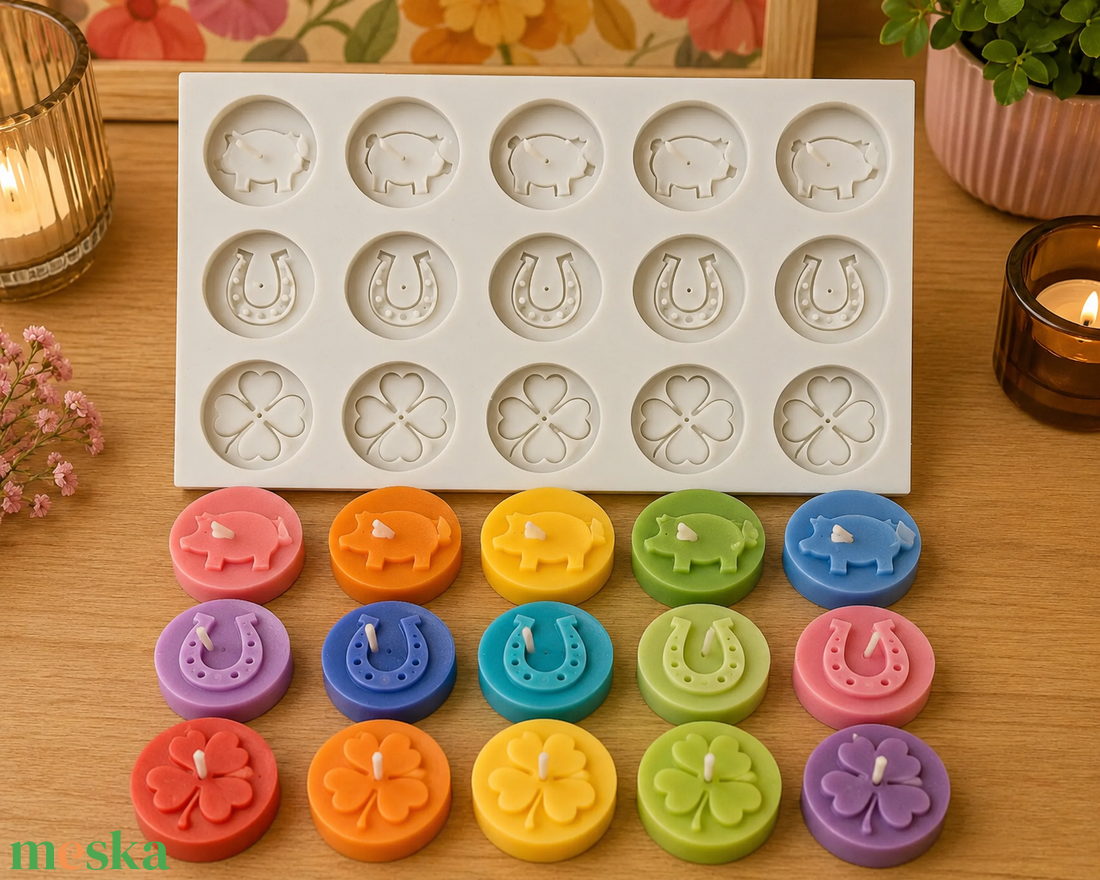 15 darabos újévi mécses szett szilikon öntőforma � magyar termék - kellékek & szerszámok - vegyes alapanyag - szilikon öntőforma - Meska.hu