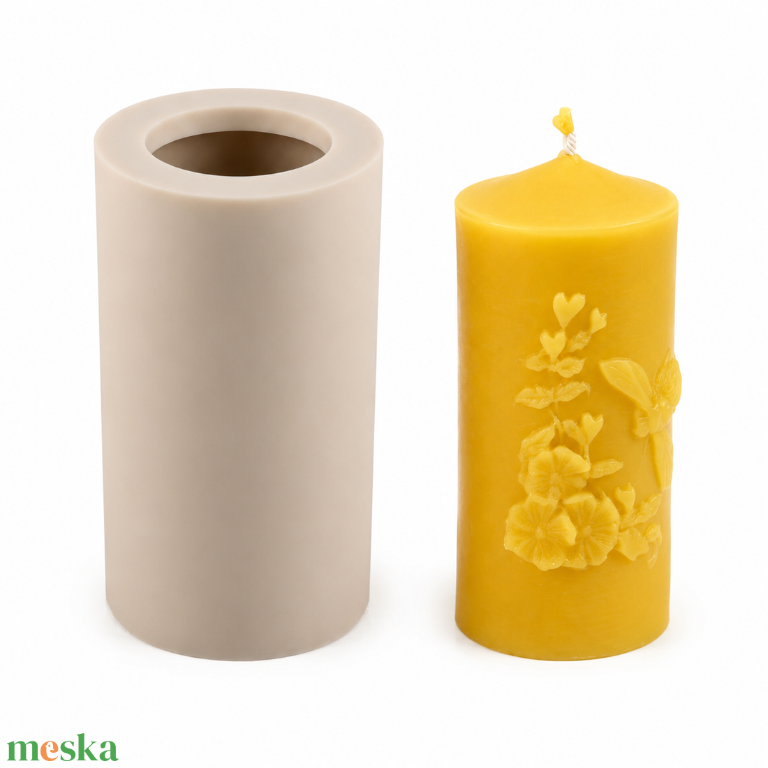 Vadvirágos Szálgyertya Szilikon Gyertyaöntő Forma � Virágmintás szilikon forma - kellékek & szerszámok - vegyes alapanyag - szilikon öntőforma - Meska.hu