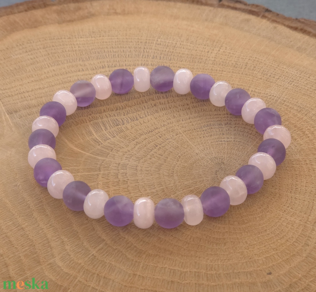 Tudatosság és szeretet programozott kristálykarkötő /t2 - ékszer - karkötő - ásványkarkötő - Meska.hu