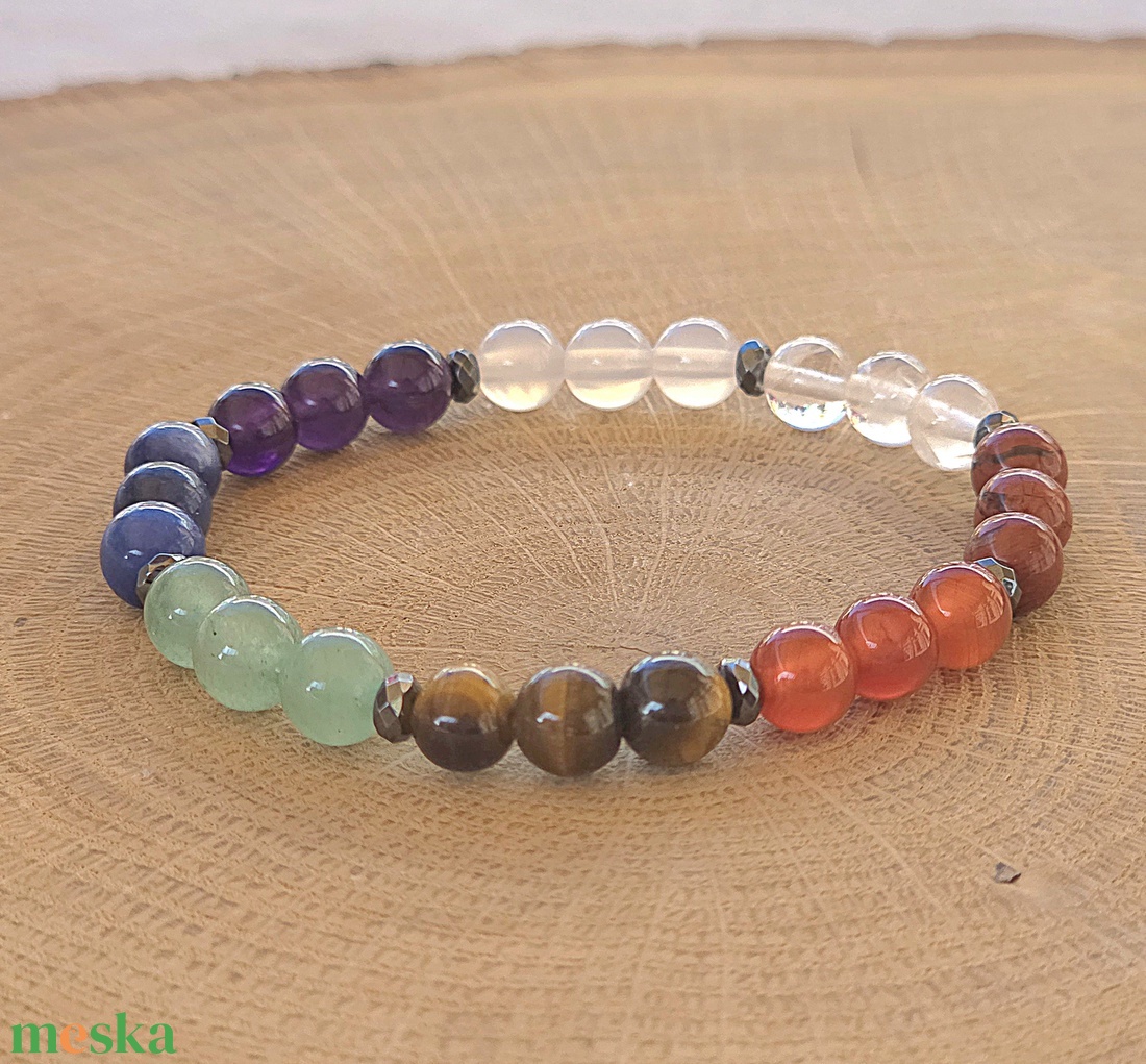 8 csakra harmonizáló programozott kristálykarkötő /8cs22 - ékszer - karkötő - ásványkarkötő - Meska.hu