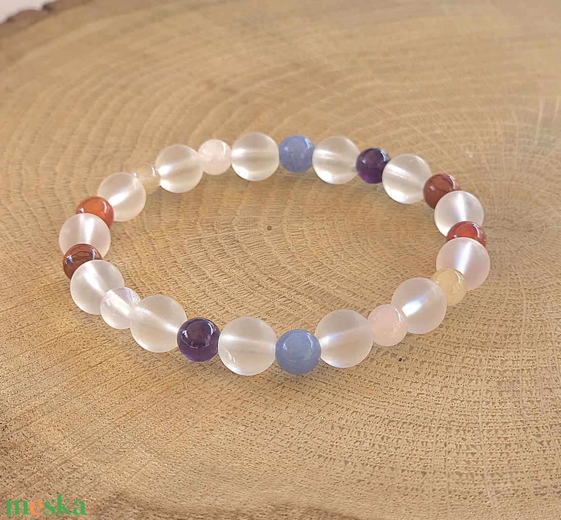 8 csakra harmonizáló programozott kristálykarkötő /8cs20 - ékszer - karkötő - ásványkarkötő - Meska.hu