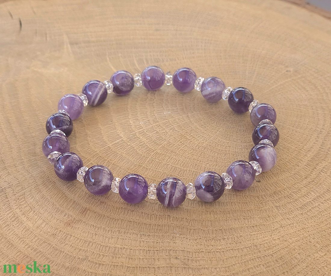 Tudatosság programozott kristálykarkötő /t4 - ékszer - karkötő - ásványkarkötő - Meska.hu