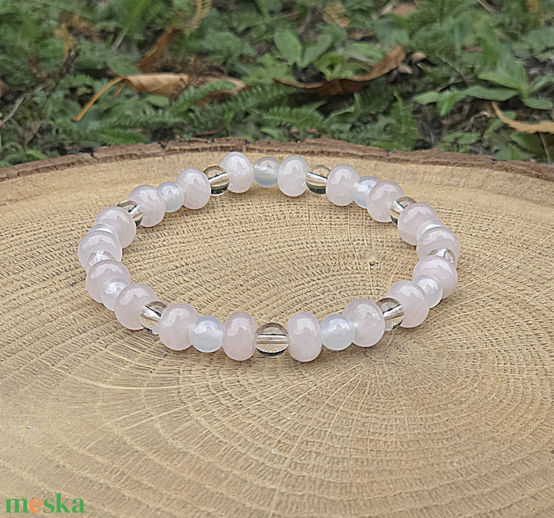 Belső béke és Szeretet programozott kristálykarkötő /bb5 - ékszer - karkötő - ásványkarkötő - Meska.hu